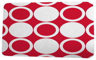 Cuban Flare ModCircles Geometric Print Bath Mat, Red, 21"x34"