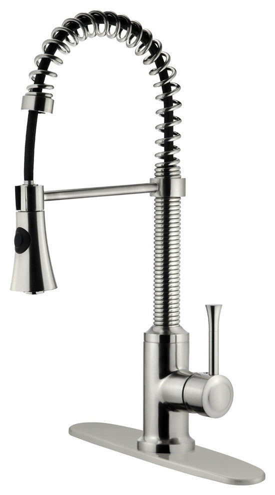 Brushed Nickel Finish Pull-Down Kitchen Faucet LK9B, 1 Hole, 3 Holes