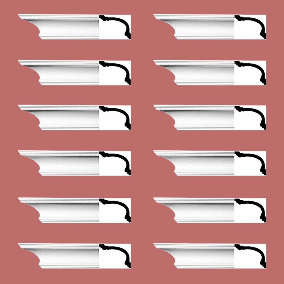Cornice White Urethane Asheville Simple Design 12 Pcs   1128" Length