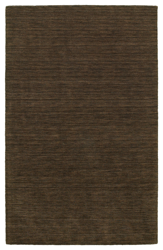 Arista Solid Brown Hand-Crafted Area Rug, 6'x9'