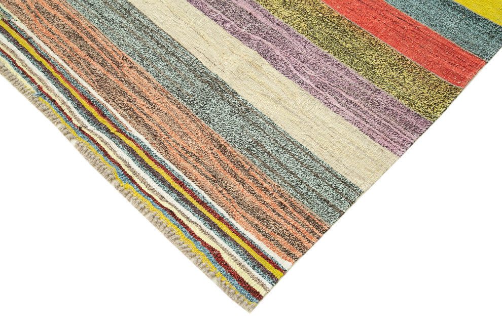 Rug N Carpet - Handmade Turkish 8' 7'' x 11' 0'' Modern Design Wool Kilim Rug