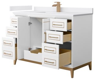 Marlena 48" Single Vanity, Cultured Top, Bronze Trim