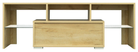 Oak Stand with LED RGB Lights Flat Screen Particle Board TV Cabine