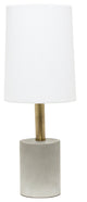 Lalia Home Antique Brass Concrete Table Lamp with Linen Shade, White