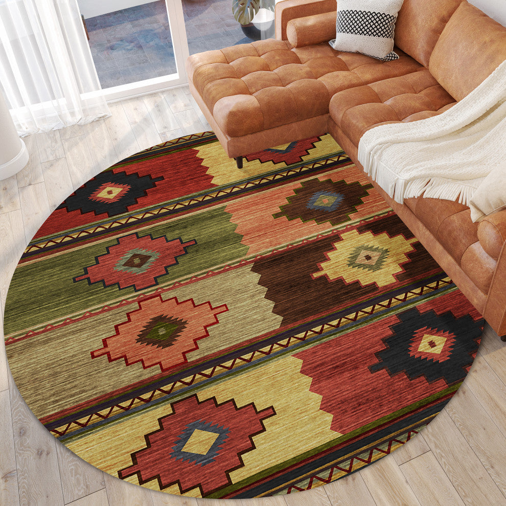 Indoor/Outdoor Phoenix PH1 Canyon Machine Washable 8' x 8' Round Rug