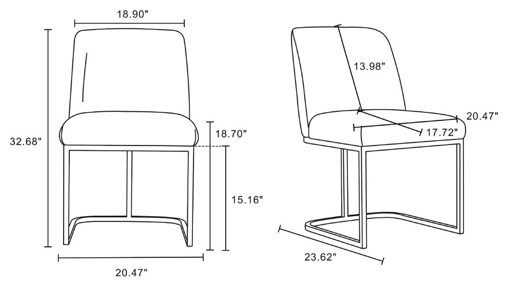 Manhattan Comfort Serena Dining Chair, Set of 2
