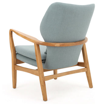 GDF Studio Kama Accent Armchair, Light Blue/Walnut