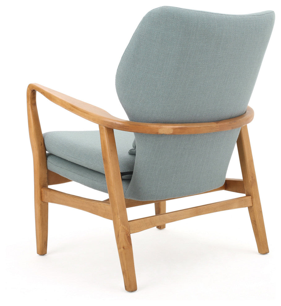 GDF Studio Kama Accent Armchair, Light Blue/Walnut