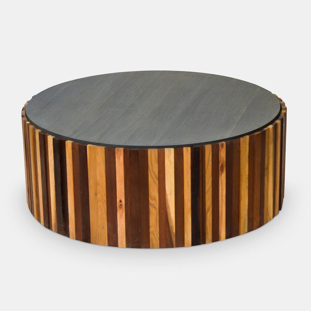 Round Salvaged Wood Coffee Table
