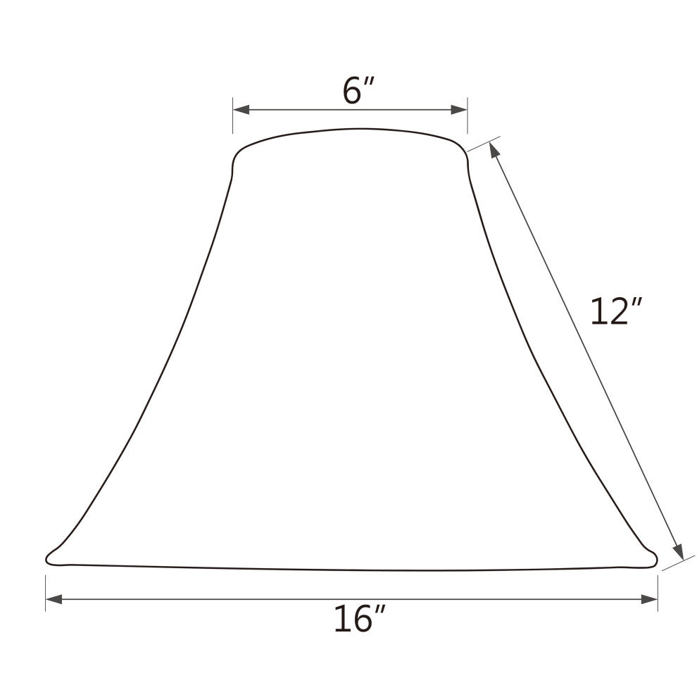 30019 Bell Shape Spider Lamp Shade, Off White, 16" wide, 6"x16"x12"