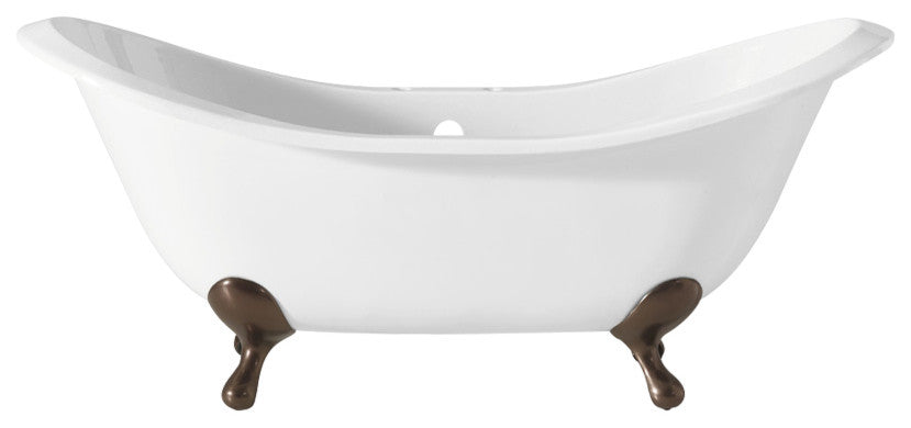 Cheviot Products Regency Cast Iron Bathtub With Faucet Holes, Antique Bronze