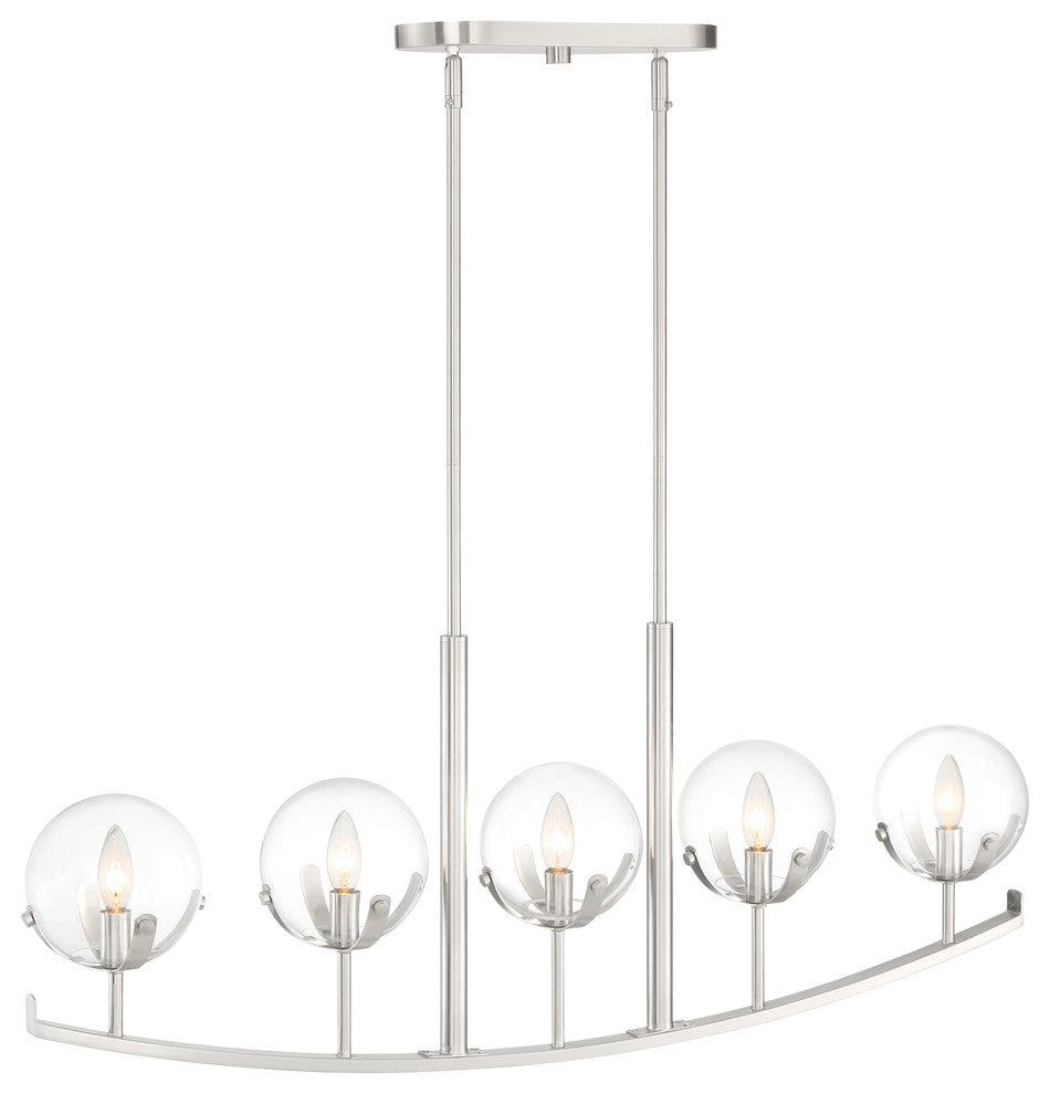 Spyglass 5 Light Island Chandelier, Satin Platinum