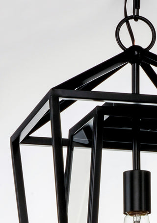 Maxim 3178 Artisan 1 Light 21" Tall Outdoor Pendant - Black / Clear Glass
