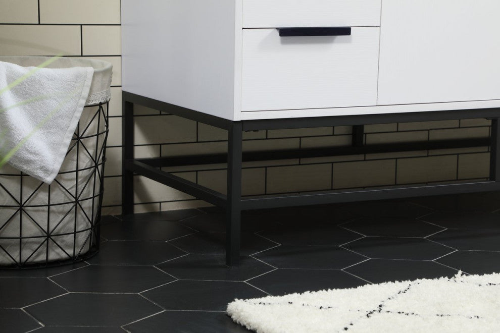 Home Living 22" Modern White-Light Bathroom Vanity