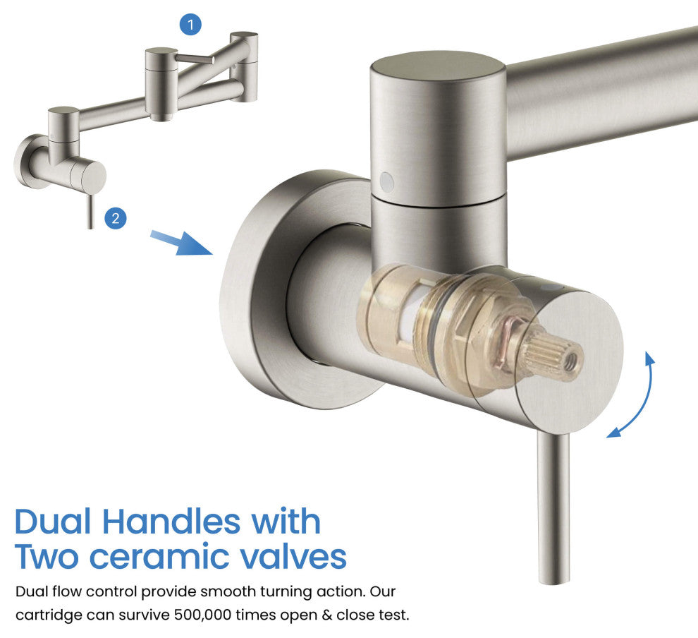 Circular Pot Filler, Brushed Nickel