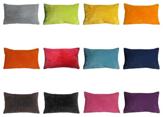 Pillow Decor - Wide Wale Corduroy 12 x 20 Throw Pillows, Light Orange