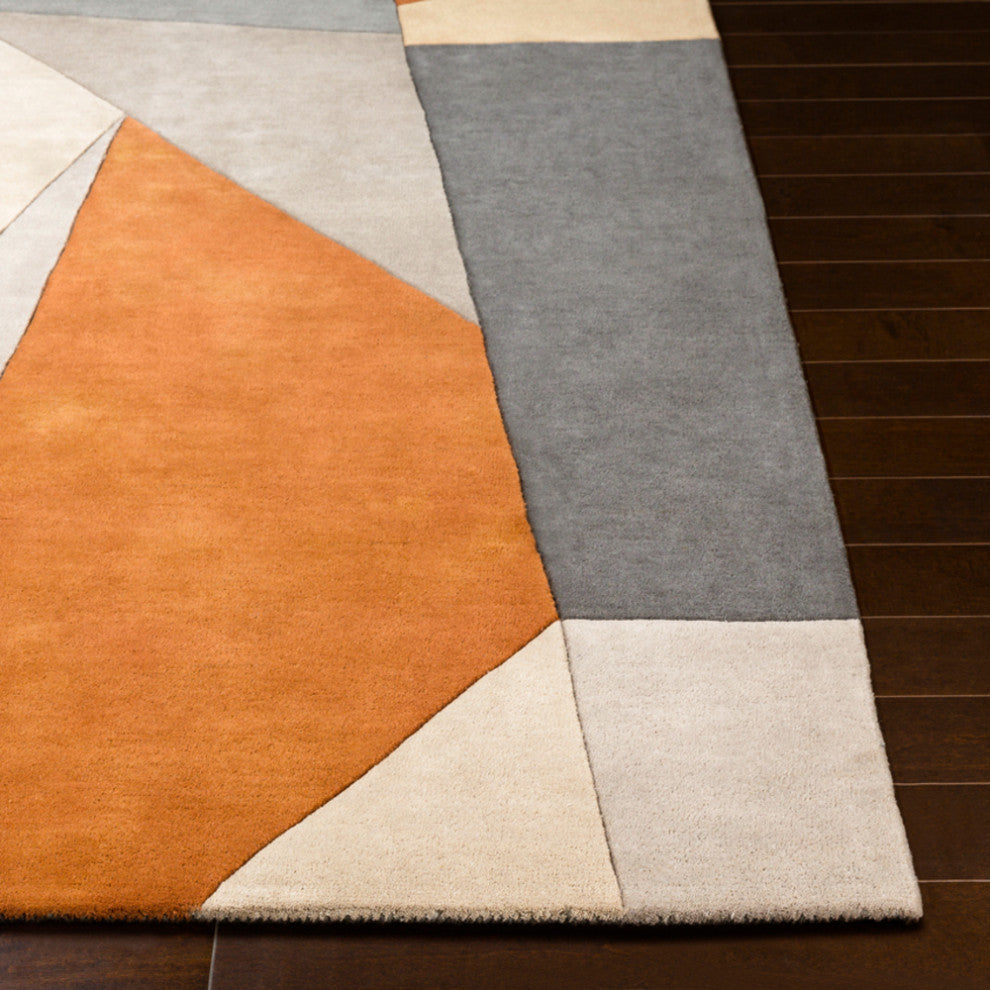 Surya Forum FM-7223 Modern Area Rug, Burnt Orange, 9' x 12' Rectangle