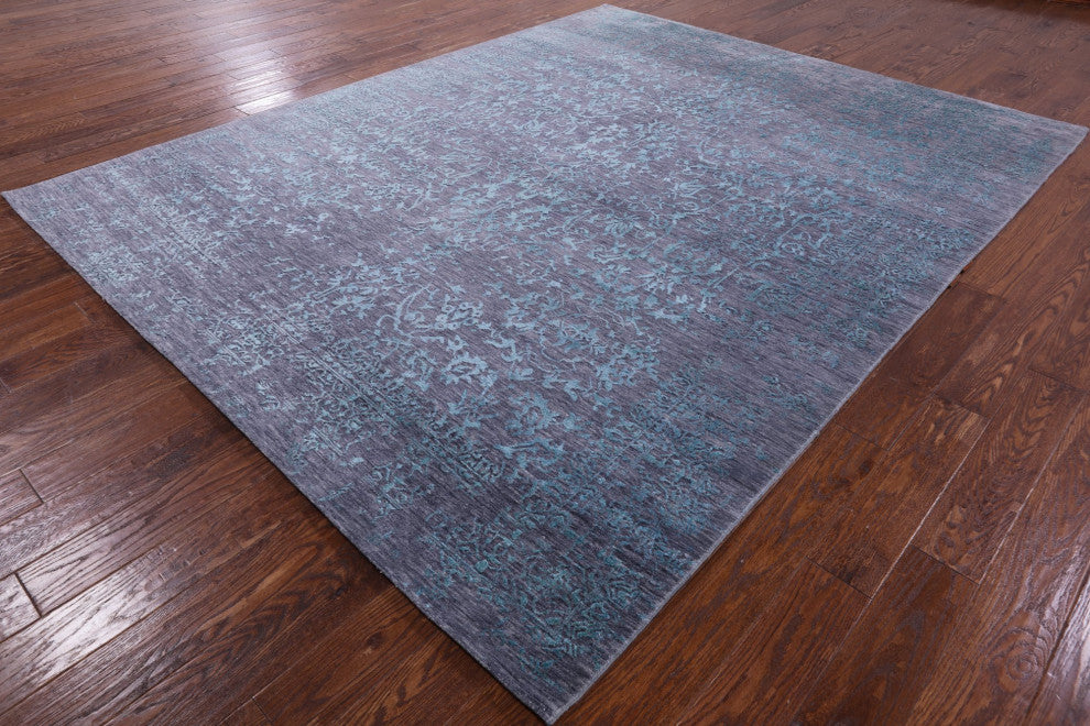 Wool and Silk Persian Hand Knotted Rug 7' 11" X 9' 11" Q6939