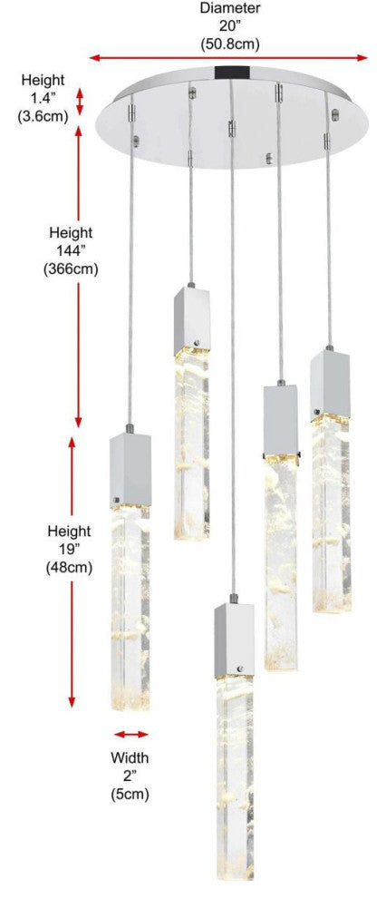 Aurora 5 Light Chandelier, Black