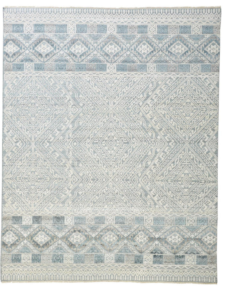 Weave & Wander Eckhart Rug, Gray/Blue, 7'9"x9'9"