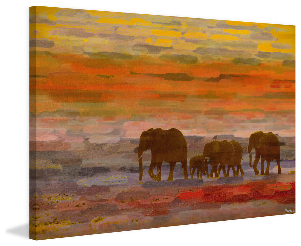 "Herd Walking" Print on Canvas, 24"x16"