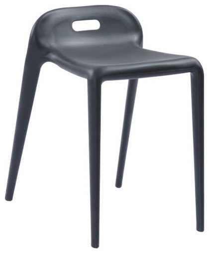 E-Z Modern Stacking Stool Chair 2-Pack, Black
