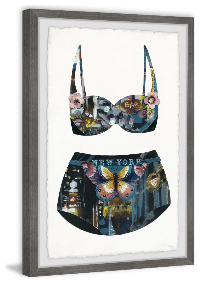 "Butterfly Bikini" Framed Painting Print, 12x18