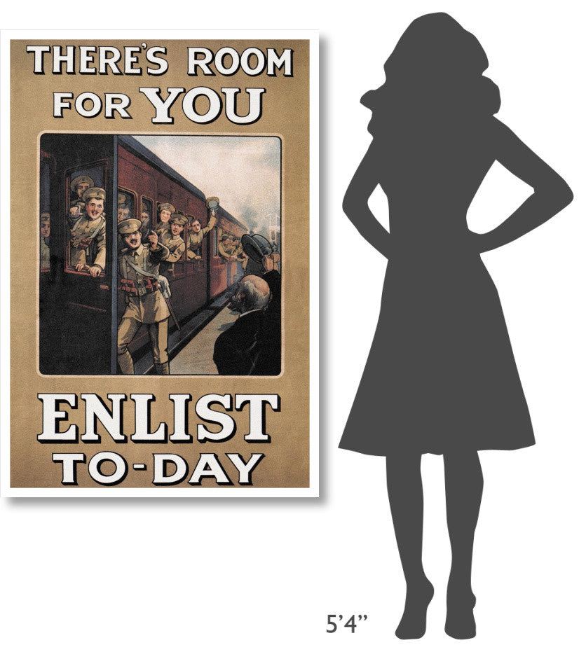 "WWI: There's Room for You: Enlist Today" Paper Print by W.A. Fry, 34"x50"