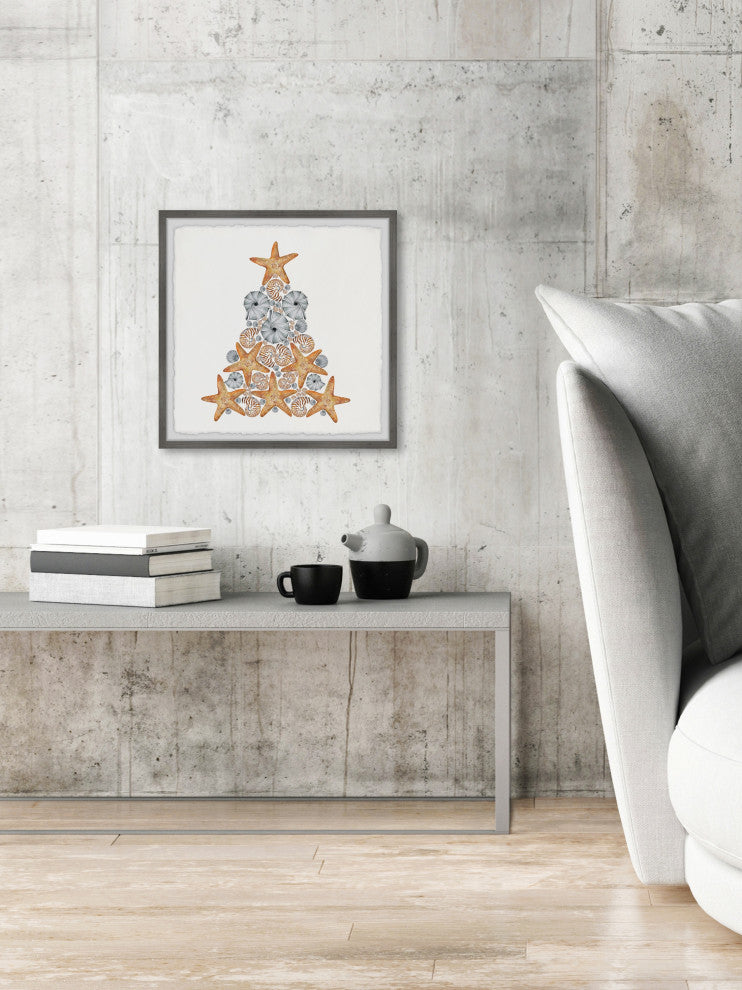 "Nautical Christmas Tree" Framed Painting Print, 24x24