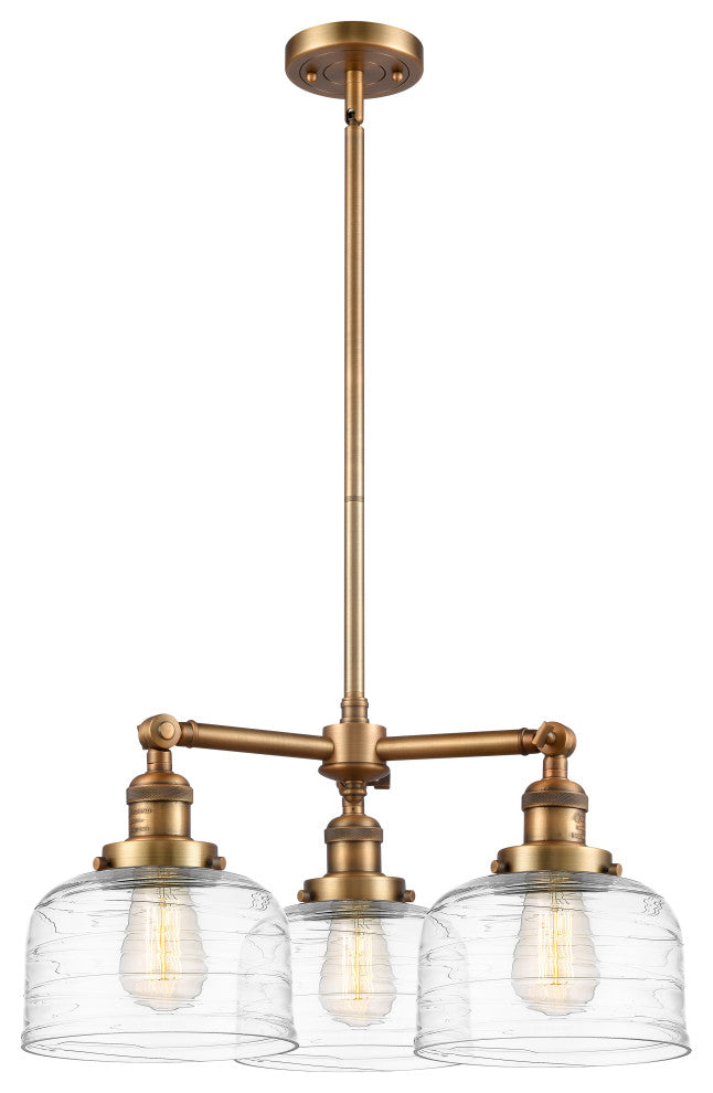 INNOVATIONS 207-BB-G713 3-Light Chandelier Brushed Brass