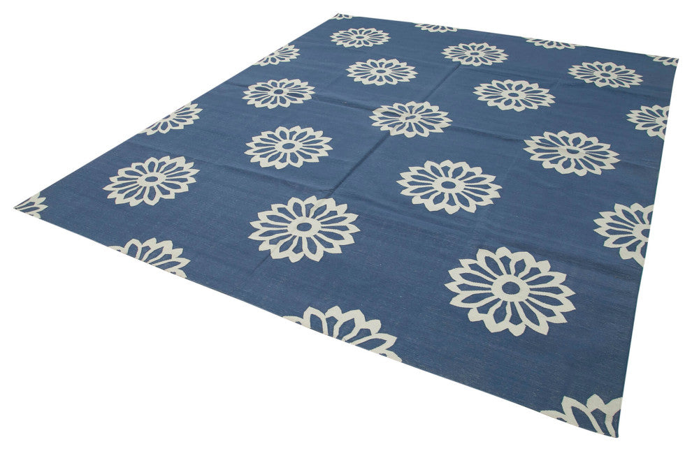 Rug N Carpet - Handmade Wool 8' 0'' x 10' 0'' Flatweave Dhurrie Kilim Rug