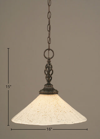 Elegante 1-Light Pendant, Dark Granite/Gold Ice