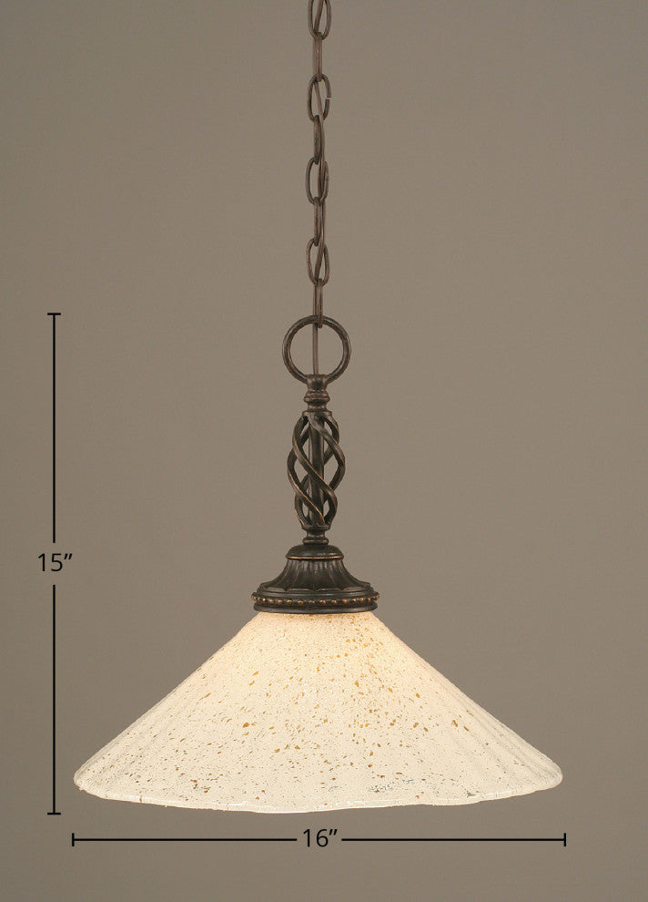 Elegante 1-Light Pendant, Dark Granite/Gold Ice
