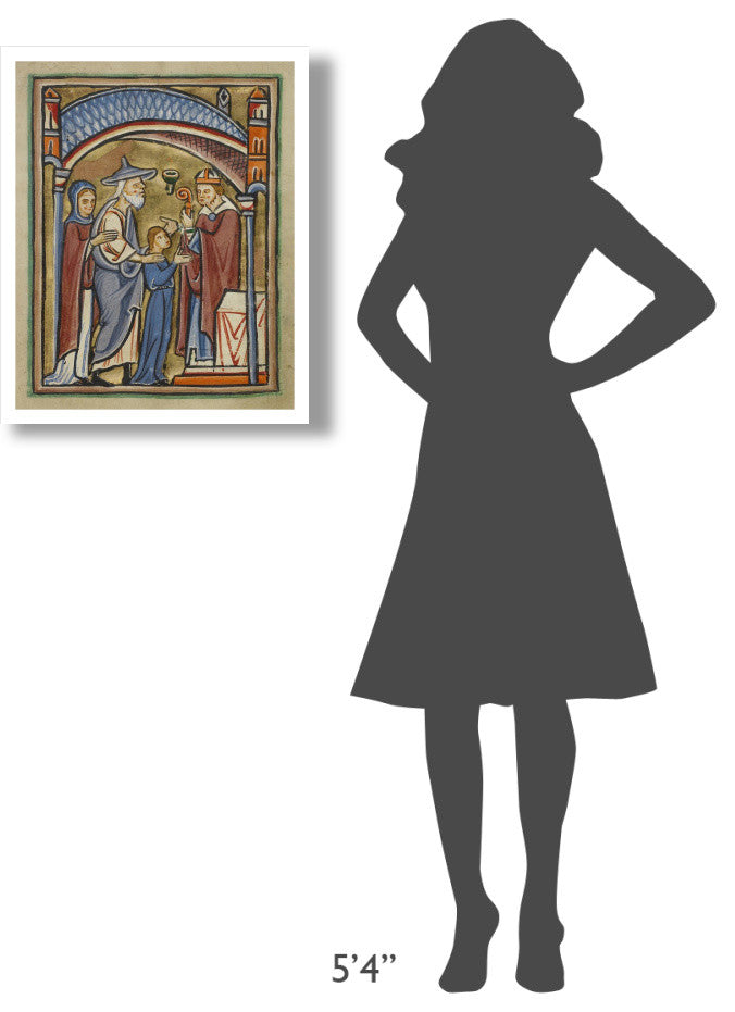 "The Virgin as a Maiden in the Temple" Paper Art, 22"x26"
