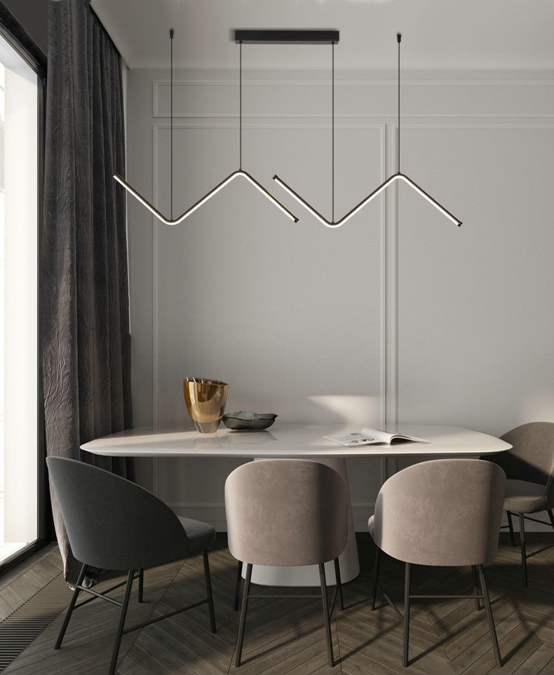 MIRODEMIÂ® Gilette | Black/Gold LED Pendant Lighting for Dining Room, Black