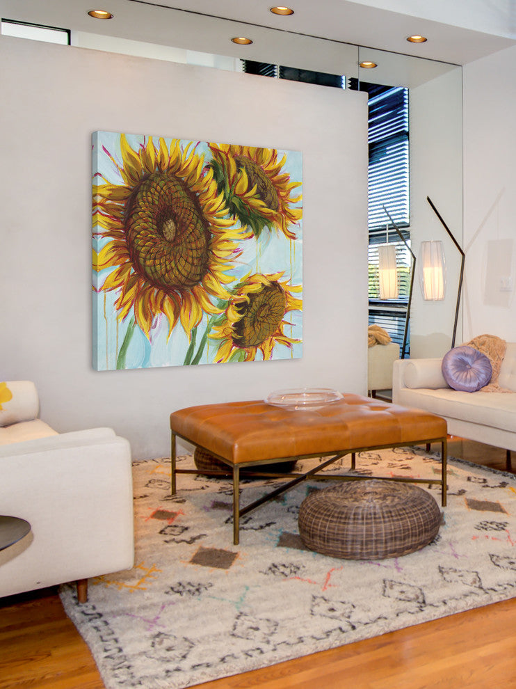 "Sunflower Love I" by Julie Joy Painting Print Wrapped Canvas, 24x24