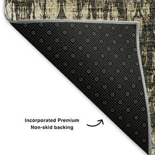 Premium Machine Washable Mayfield AMF580 Black 2'6" x 3'10" Rug