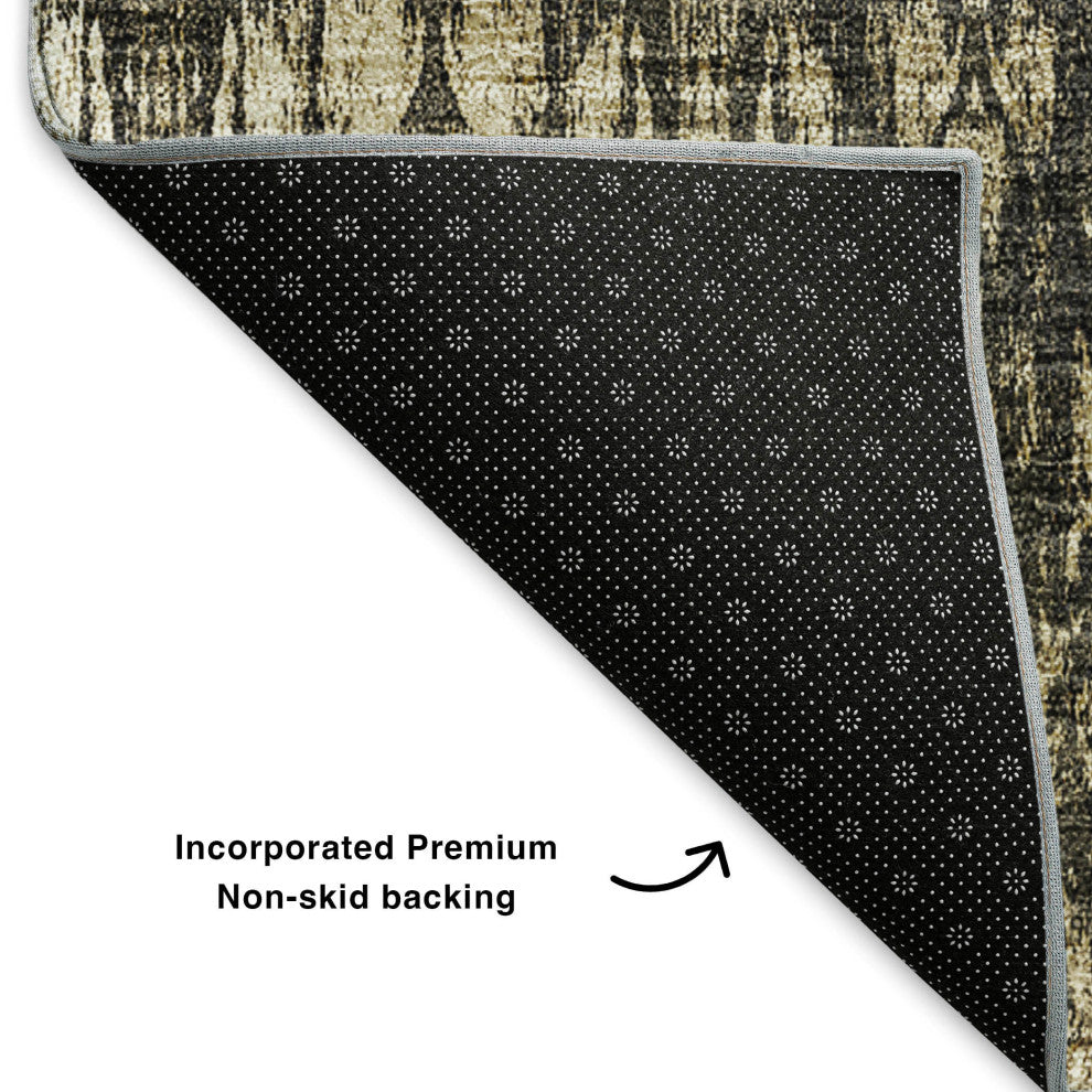Premium Machine Washable Mayfield AMF580 Black 2'6" x 3'10" Rug