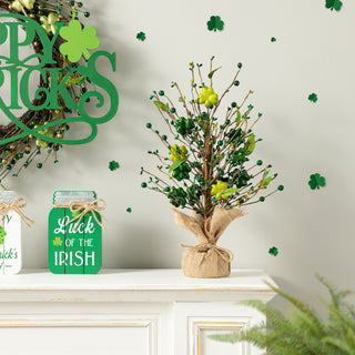18"H St Patrick's Shamrock and Berry Table Tree