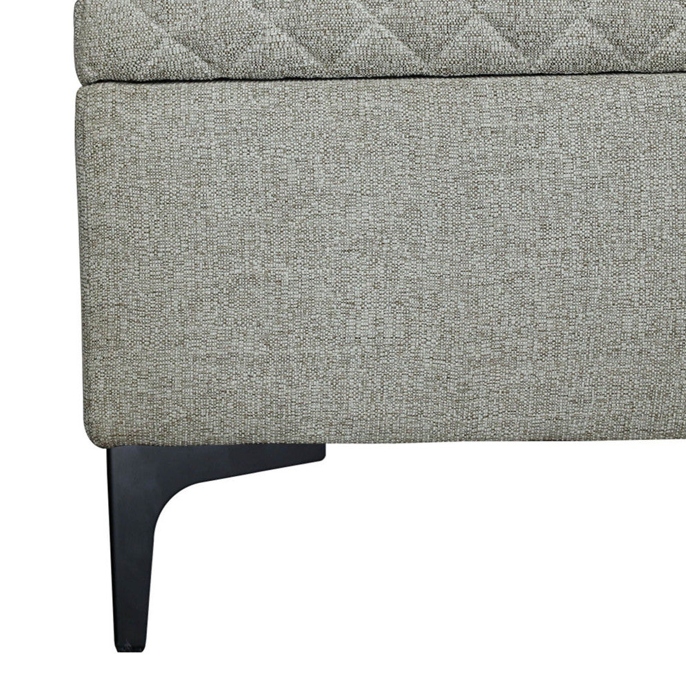 Reece Upholstered Storage Bench, Tan