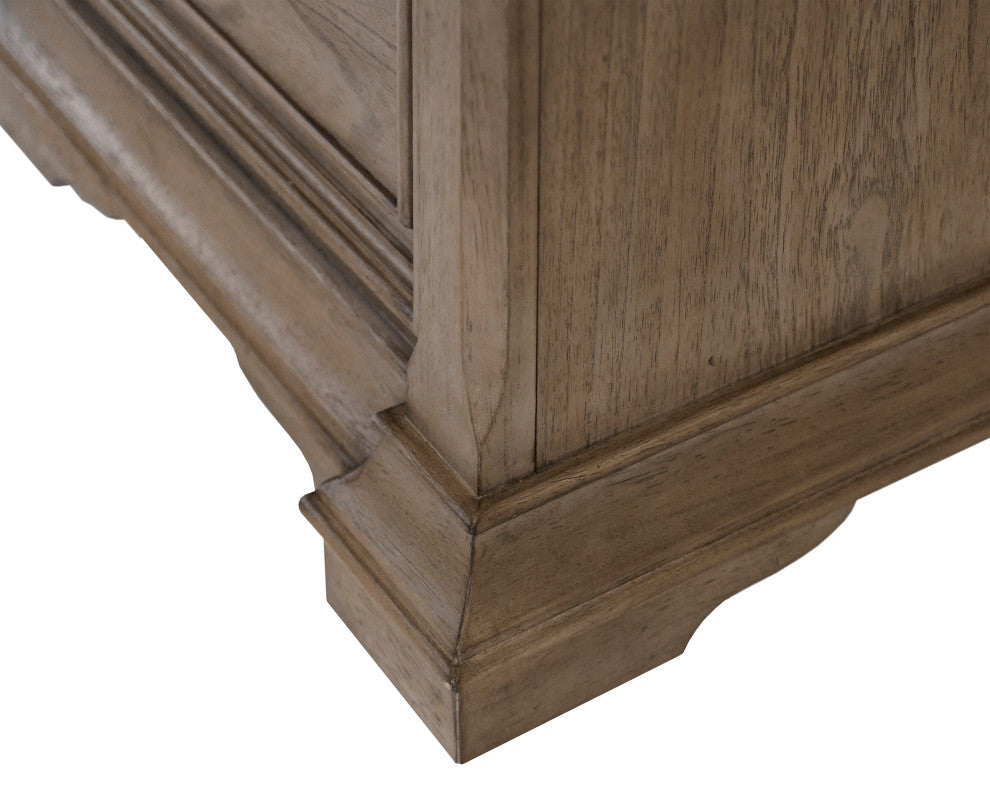 Traditional Credenza Wood Office Desk Writing Table Light Brown