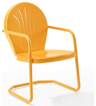 Home Square Griffith 4 Piece Metal Patio Chair Set in Tangerine and Aqua