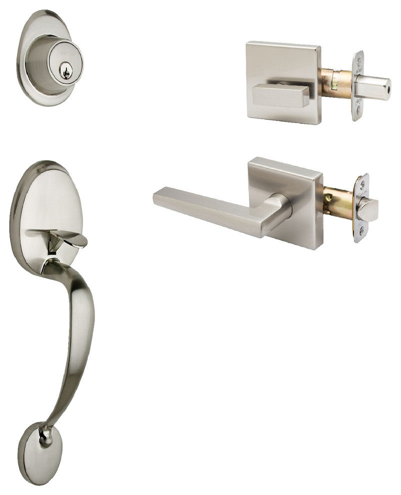 Active Handle Set, Verona Lever Interior Trim, Satin Stainless