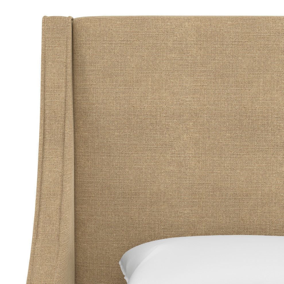 Wingback Bed, Linen Sandstone, Full
