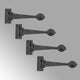 Black Wrought Iron Strap Hinge Spade Tip Strap Gate and Door Hinges Pack of 4