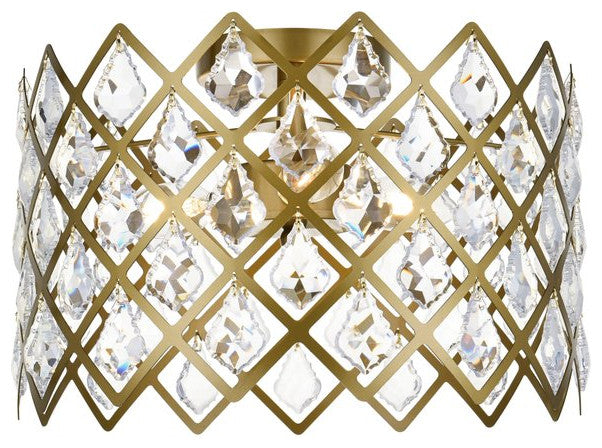 Lacy 13" Flush Mount, Brass