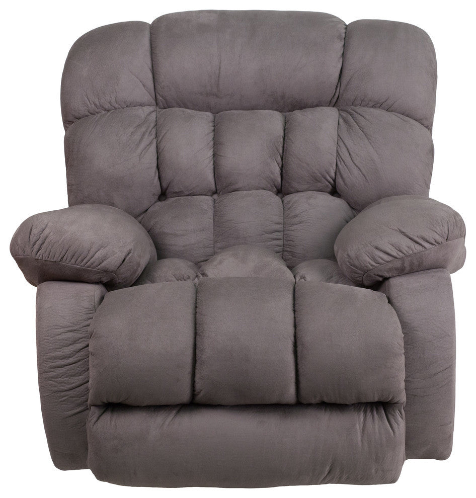 Softsuede Microfiber Rocker Recliner, Gray