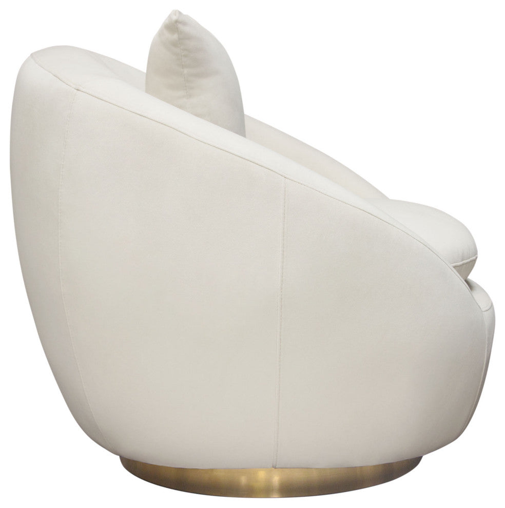 Celine Swivel Accent Chair, Light Cream