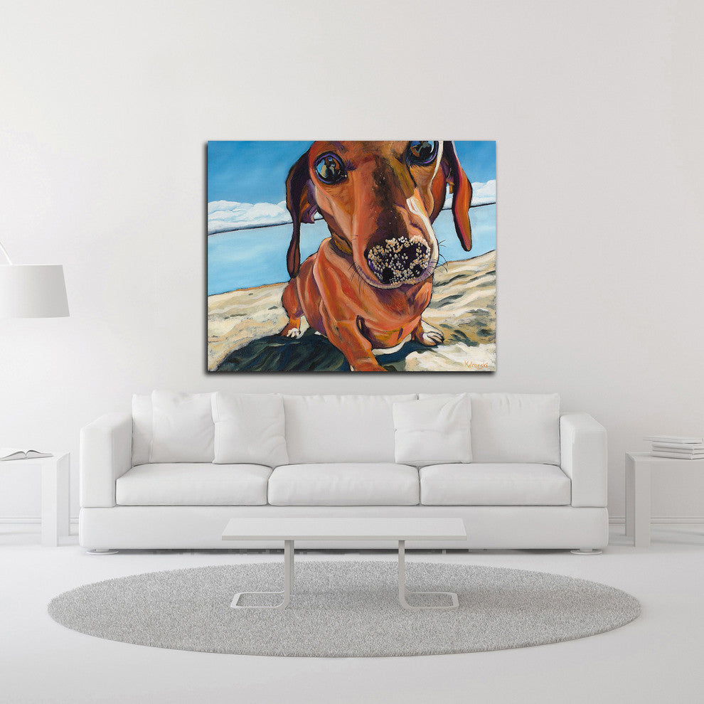 Sand Dog by Kathryn Wronski, Print on Canvas, 20"x16"