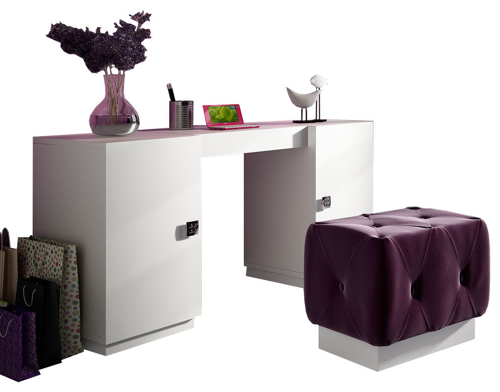 T25 Bedroom Make-up Vanity 63", White, Matte Finish